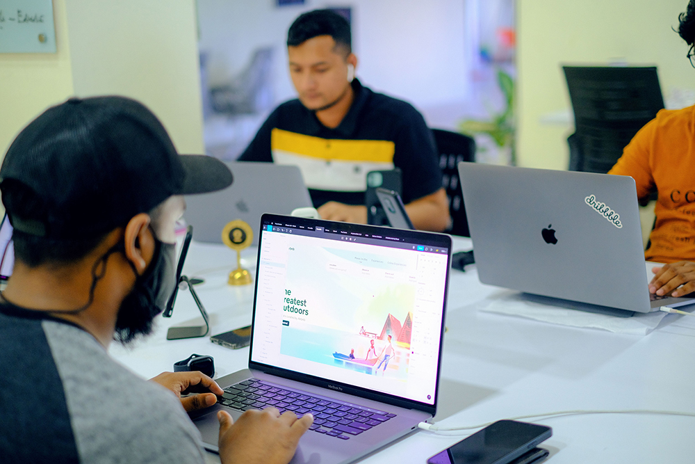 Creative team working together in an office
