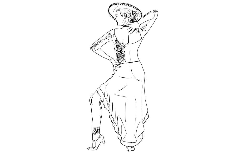 Fashion illustration before vector conversion